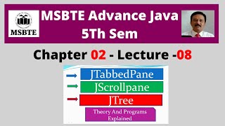 Diploma 5Th Sem Advance Java Chapter 02  Lecture 08 MSBTE JTabbedPane JScrollPane JTree Controls [upl. by Frasch]