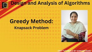 Greedy knapsack problem Greedy method Knapsack problem Knapsack problem using greedy method [upl. by Vieva]