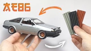 Plasticine clay to car building Toyota AE86 trueno 124 step by step in detail [upl. by Darian]