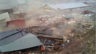 2011 Japan Tsunami Ofunato stabilized again with Deshaker [upl. by Yanehs]