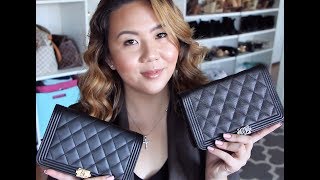 CHANEL Boy WOC  Lambskin vs Caviar  DreDreDoesMakeup [upl. by Anyala]