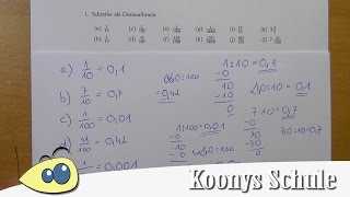 Schreibe als Dezimalbruch Brüche mit 10 100 1000 im Nenner vorgerechnet  17 Blatt 1010 [upl. by Simons]