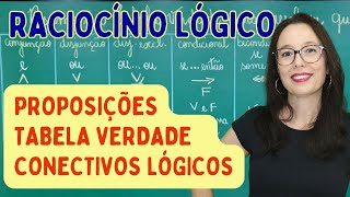 RACIOCÍNIO LÓGICO  PROPOSIÇÕES E TABELA VERDADE  Professora Angela Matemática [upl. by Anipsed]