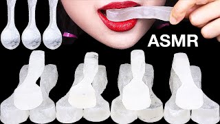 ASMR KOHAKUTO MUKBANG EDIBLE SPOONS CLEAR KOHAKUTO 투명 코하쿠토 먹는 수저 먹방 이팅사운드 EATING SOUNDS [upl. by Adihsar276]