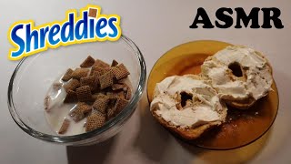 SHREDDIES amp EVERYTHING BAGEL WITH CREAM CHEESE ASMR MUKBANG [upl. by Sakhuja]