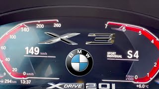 BMW X3 xDrive20i 0100 kmh acceleration 184hp G01 060 mph Beschleunigung [upl. by Aiyn748]