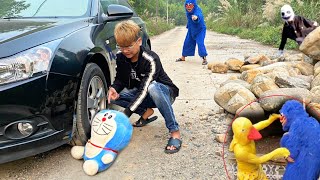 Hùng Panda Hốt Hoảng Ô Tô Kẹp Nát Doraemon 404 Và Khứa Vịt Vàng Đối Đầu Đánh Huggy Đốt Cháy Búp Bê [upl. by Cissiee]