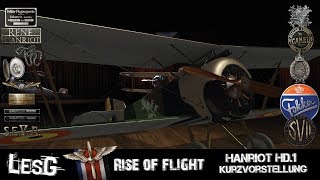 Rise of Flight Hanriot HD1  Kurzvorstellung deutsch [upl. by Losse]