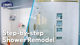 How to Convert a Tub Surround to a Walk in Shower  Blending How tos [upl. by Eiramenna]