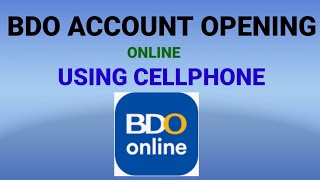 BDO Savings Account Opening Online [upl. by Selrahc42]