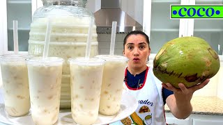 ¡MIRA 😲🤫Como yo hago agua fresca de coco 🥥🥥 para que salga CREMOSITA [upl. by Ttesil]