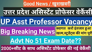 UP Asst Professor Vacancy Big UpdatesAdvt no51 Exam Dateamp Asst Professor new vacancy2024Dr Sandeep [upl. by Kalam296]