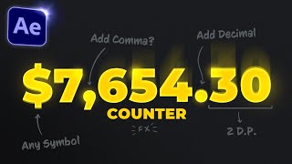 Animate Numbers in After Effects  How to add commas decimals amp symbols [upl. by Terrie73]