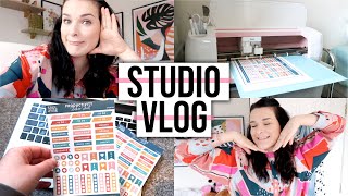 Making Planner Stickers With Cricut  Studio Vlog [upl. by Lecrad695]