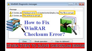 How to solve Checksum error in winrar 7steps to solve checksum error solved checksum error [upl. by Noryv]