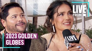 Salma Hayek Says quotGet Readyquot for Magic Mike at Golden Globes  E News [upl. by Eirahcaz722]