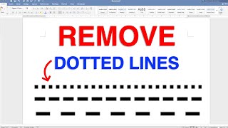 How To Remove Dotted Line in Word [upl. by Anilok]