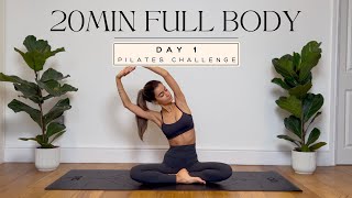 20MIN full body toning pilates workout  DAY 17DAY PILATES CHALLENGE  no equipment  LIDIAVMERA [upl. by Sherborn269]