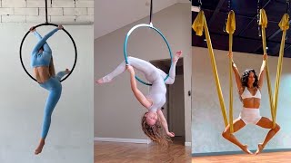 Best Aerial Hoop Acrobatics TikTok Compilation 2024 aerial acrobatics [upl. by Emoryt]