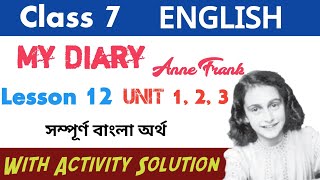 my diary  class 7 english my diary  class 7 english lesson 12 my diary  my diary activity answer [upl. by Latsyrcal819]