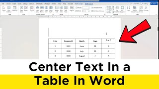 How To Center Text In a Table In Word 2024 Step By Step Guide [upl. by Bast]