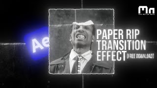 Paper Rip Transition in After Effects Tutorial  FREE Project File 🎁 [upl. by Aicatsue]