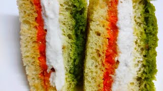 Independence day specialTricolour sandwich recipe  easy amp quick layered sandwich recipes Shorts [upl. by Bryn110]