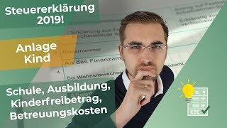 Steuererklärung 2019  Anlage Kind ausfüllen [upl. by Frederico]