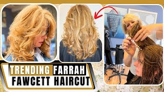 Recreate the Iconic Farrah Fawcett Haircut  80s Iconic Haircut By Coach Kimmy [upl. by Eniarral]