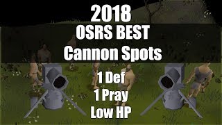 OSRS Best Cannon Spots for 1Def 1Pray Low HP Pures in 2018 [upl. by Hakon213]