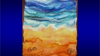 How to make a wool felt picture beach sea Aannsha Jones creates [upl. by Aneeuq]