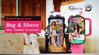 Sublimation 40oz Tumbler Accessories  Carrier Bag  Holder with Adjustable Strap Sleeve Photo USA [upl. by Vilma]