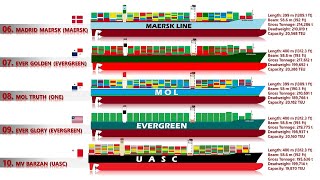 10 Biggest Container Ships in 2020 [upl. by Jillayne]