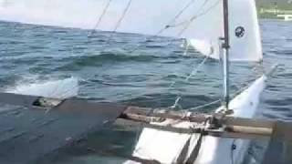 Adventure Trimaran 24 downwind on nets [upl. by Yenettirb]