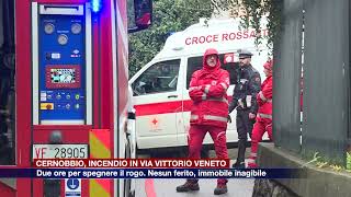 Etg  Cernobbio incendio in via Vittorio Veneto In azione tre squadre dei vigili del fuoco [upl. by Kcirtapnaes]