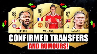 FIFA 22  NEW CONFIRMED TRANSFERS amp RUMOURS ✅😱 ft Haaland Varane Sterling… etc [upl. by Aramois]