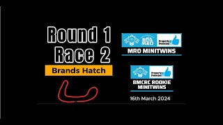 Race 13 Saturday BMCRC MRO Minitwins Brands Hatch 16th March 2024 [upl. by Whang979]