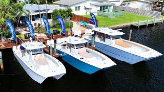 NEW 38 Freeman Walkthrough and Sea Trial at Fort Lauderdale Boat Show [upl. by Cletus]