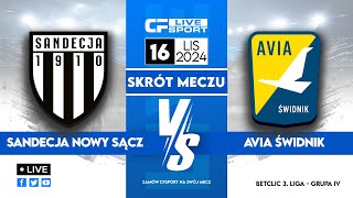 Skrót  Sandecja Nowy Sącz  Avia Świdnik  16112024 [upl. by Znieh]