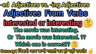 Interested vs intersting Bored vs Boring Confused vs Confusing Embarrassed vs Embarrassing👍 [upl. by Amitaf]