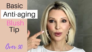 Easy ANTIAGING BLUSHER Application Tutorial  Over 50  Mature Skin LOOK YOUNGER with this tip [upl. by Adieren]