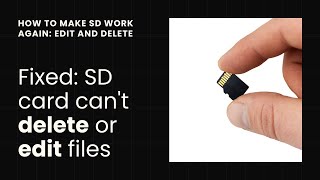 Fixed SD card cant delete or edit files [upl. by Driscoll]