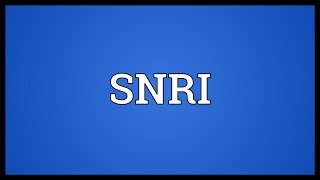 SNRI Meaning [upl. by Einnej]