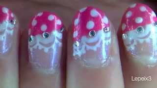 Easy Cute Lace Nails with dots Tutorial [upl. by Oca]