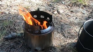 How To Use A Twig Stove  Campfire Cooking [upl. by Bonilla]