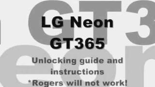 How to Unlock LG Neon GT365 TE365 by code Cingular Atampt ATT Fido unlocking instructions guide [upl. by Barnaba858]