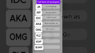 FULL FORM OF ACRONYMS 2 english shortsyoutube britishaccent howtoimprovepronunciationinamerican [upl. by Lupiv280]