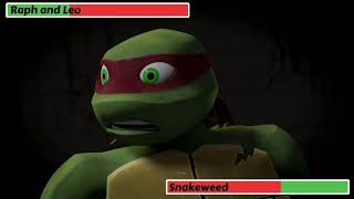 TMNT 2012 Raph and Leo VS Snakeweed with Healthbars 44 [upl. by Aiduan]