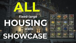 FF14 all fixedlarge Housing Walls Showcase [upl. by Aitnas]