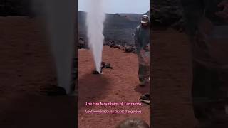 Mountain of Fire🔥 geothermal geysers on dormant volcano Lanzaroteshorts lanzarote [upl. by Lynne]